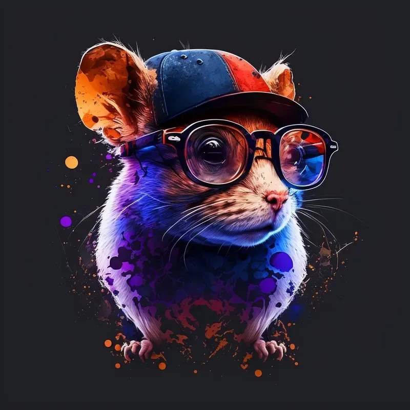Hipster Pet Avatar Logo Sticker T-shirts