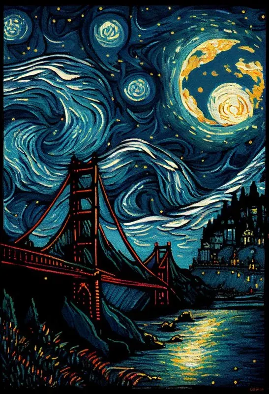 Starry Night Landmark Posters