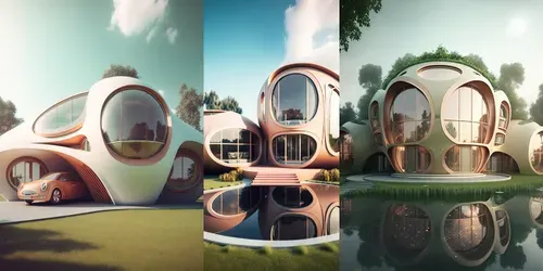 Futuristic Curvy Houses generated by midjourney