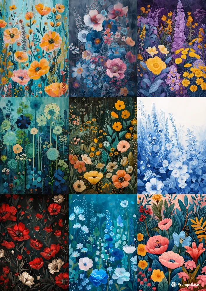Botanical Flowers Blooms Paintings