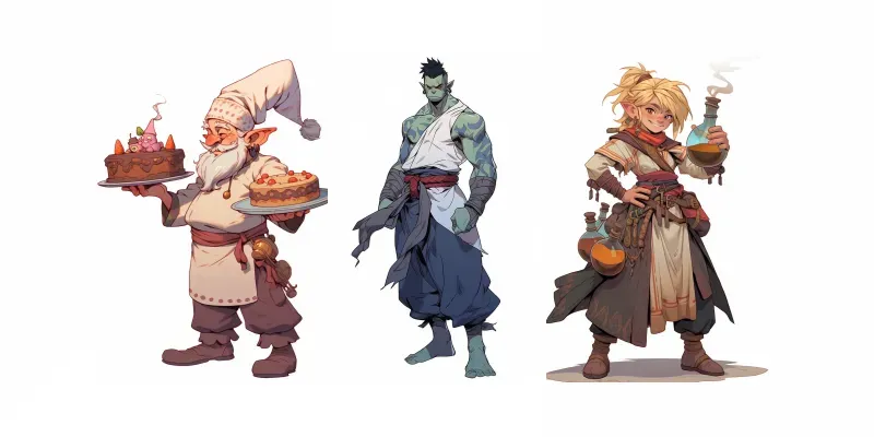 DnD Npc Character Art Illustrations generated by undefined