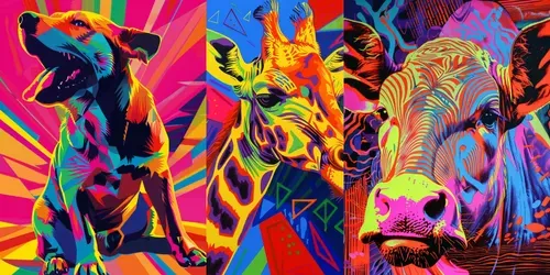 Psychedelic 1960s Animals generated by midjourney