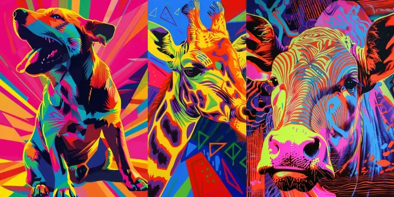 Psychedelic 1960s Animals generated by undefined