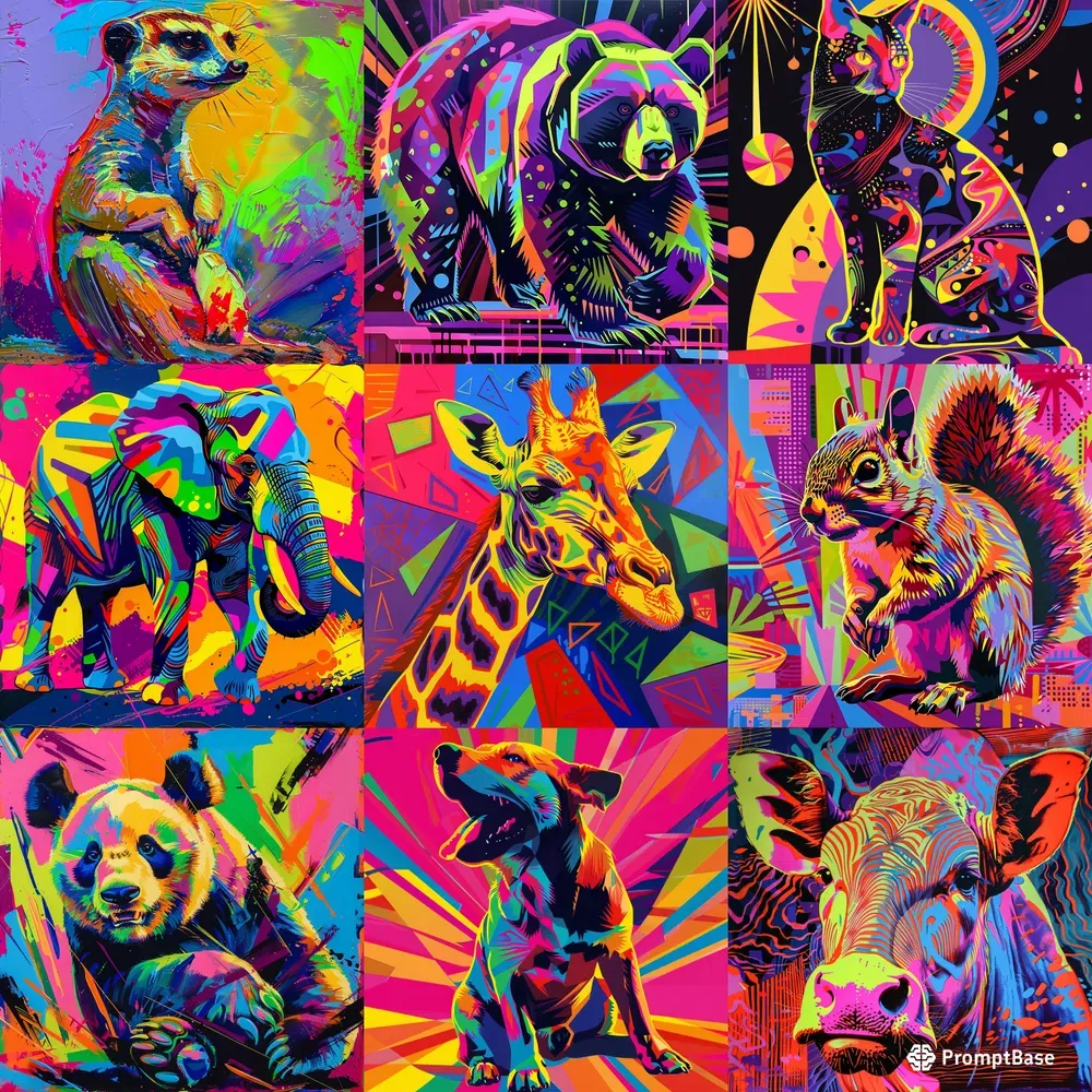 Psychedelic 1960s Animals