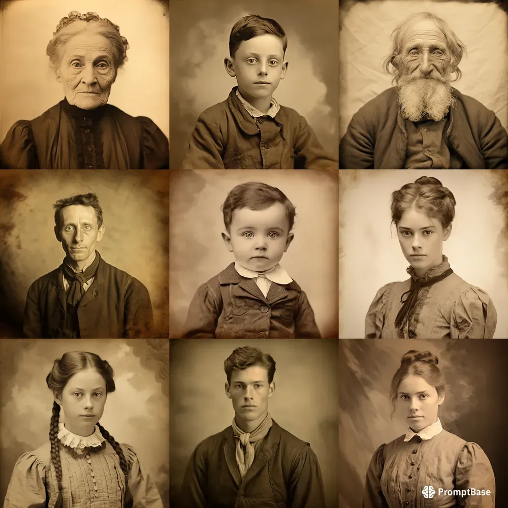 Sepia Portraits Vintage Photos Retro Art