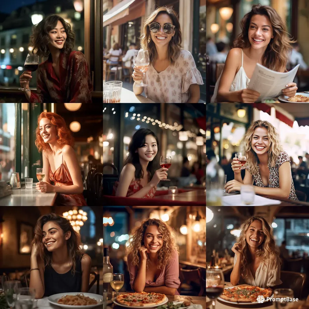 Happy People At Restaurant