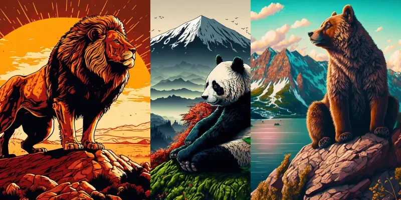 Pop Style Nature Animals Wallpapers generated by undefined