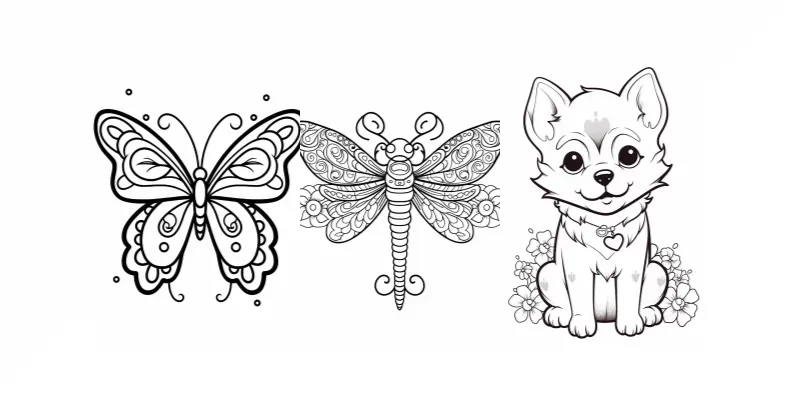Kawaii Floral Animal Coloring Pages generated by undefined