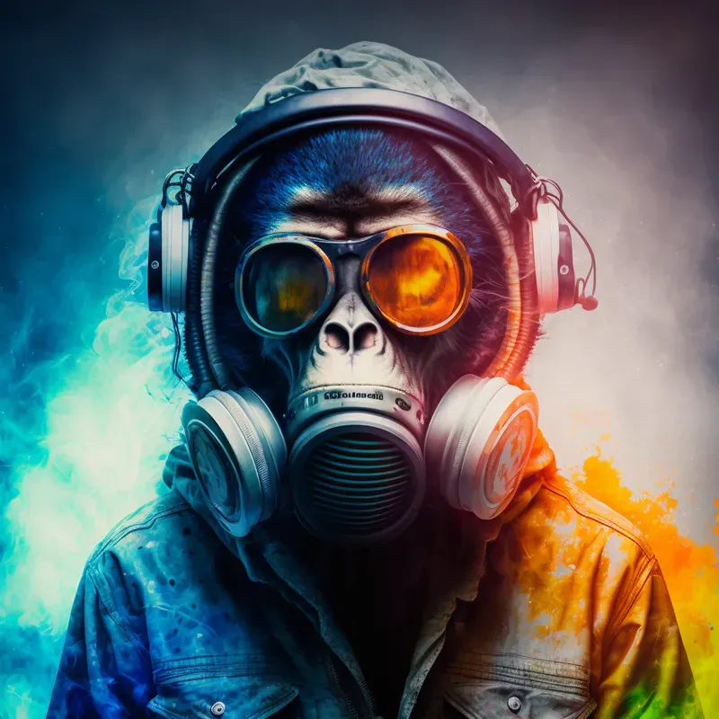 Rave Party Techno Style Monkeys