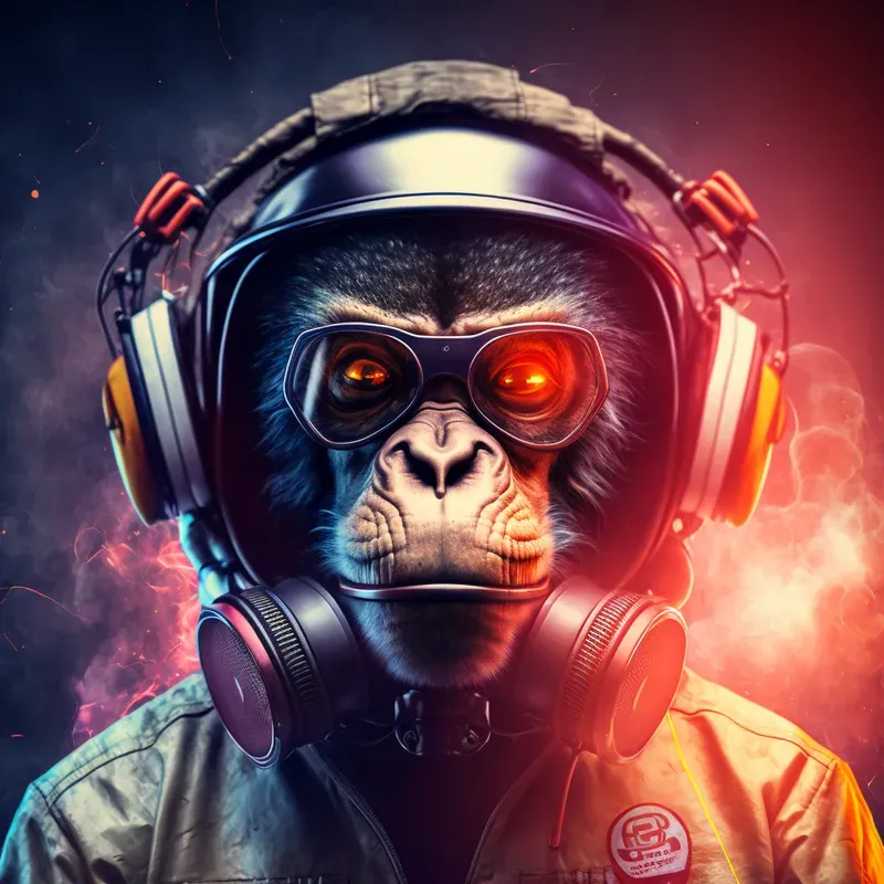 Rave Party Techno Style Monkeys