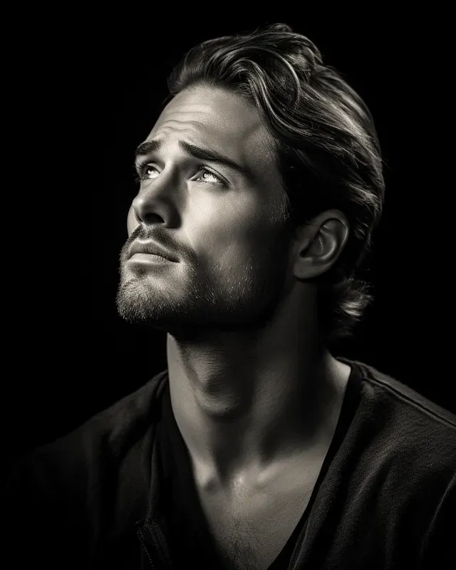 Dramatic Black And White Studio Portraits