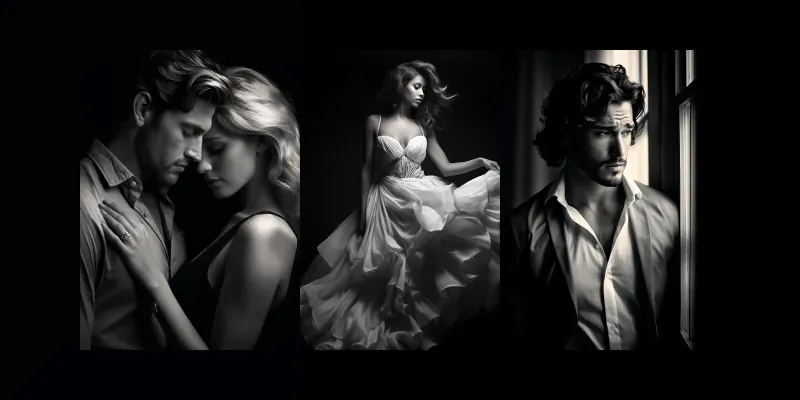 Dramatic Black And White Studio Portraits generated by undefined