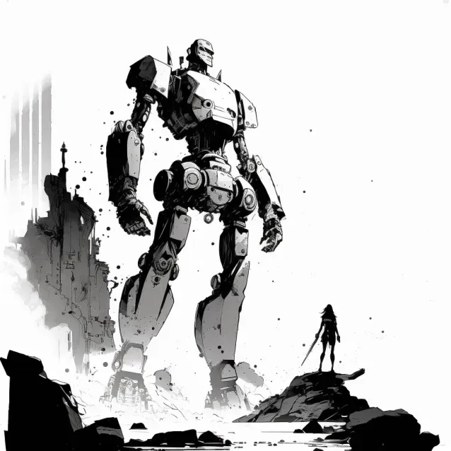Black Inked Sci-fi Characters