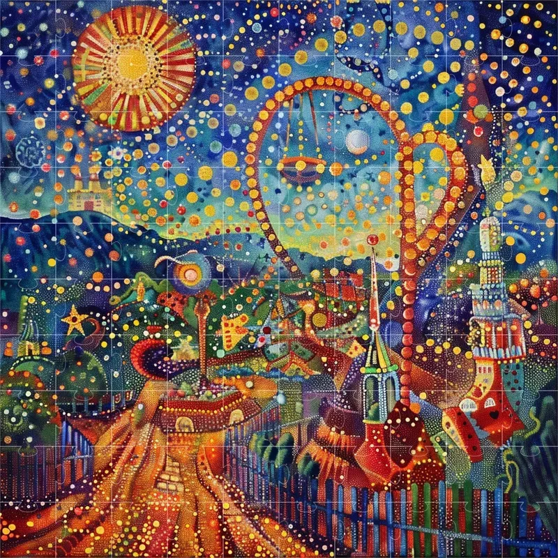 Pointillism Art Painting Masterpiece