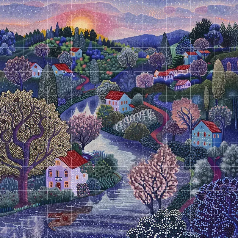 Pointillism Art Painting Masterpiece