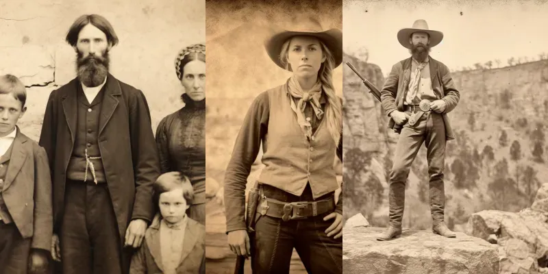 1800s Style Damaged Photos generated by undefined