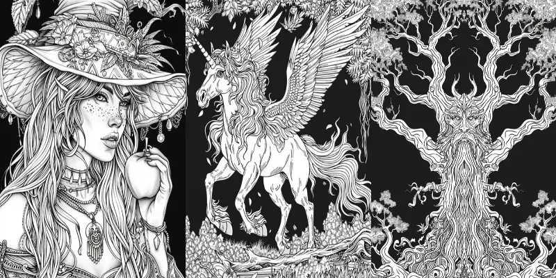 Coloring Dark Fantasy Books generated by undefined