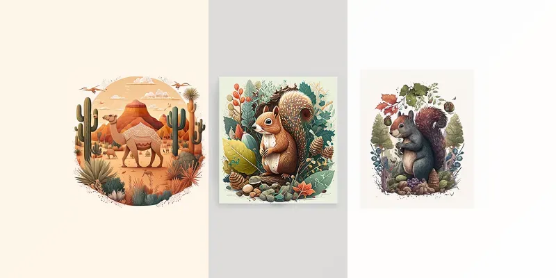 Nordic Nature Whimsical Illustrations generated by undefined