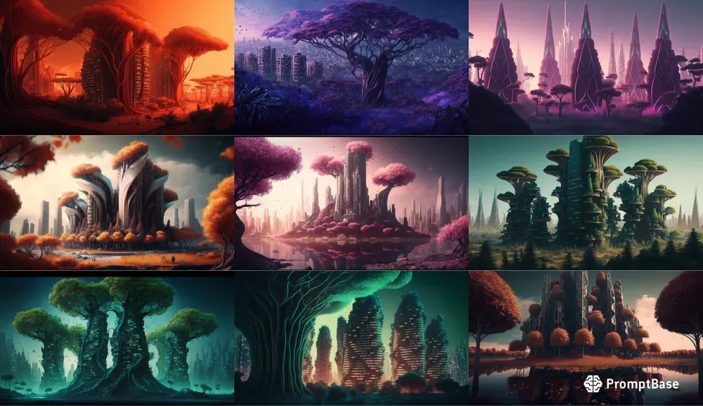 Natural Futuristic Skyscrapers Wallpapers