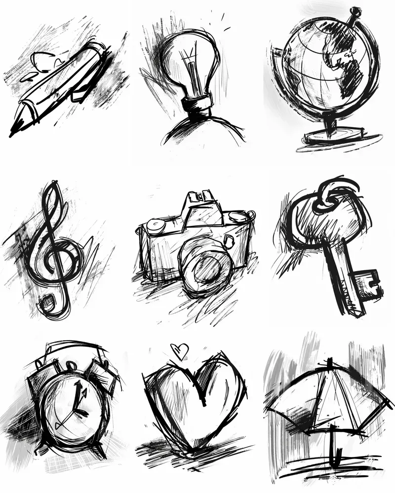 Simple Handdrawn Sketch Icons