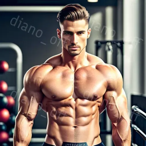 Shirtless Athletic Men Hyperealistically