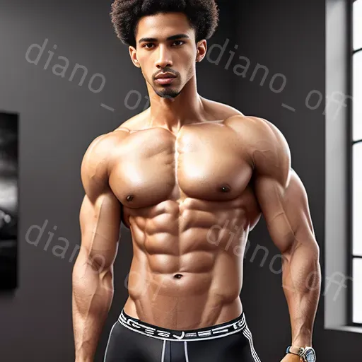 Shirtless Athletic Men Hyperealistically