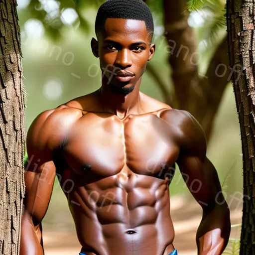 Shirtless Athletic Men Hyperealistically