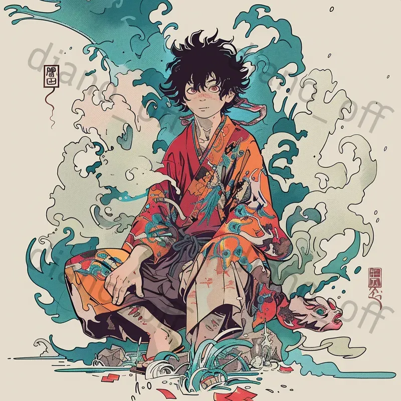 Iconic Manga Characters Illustrations