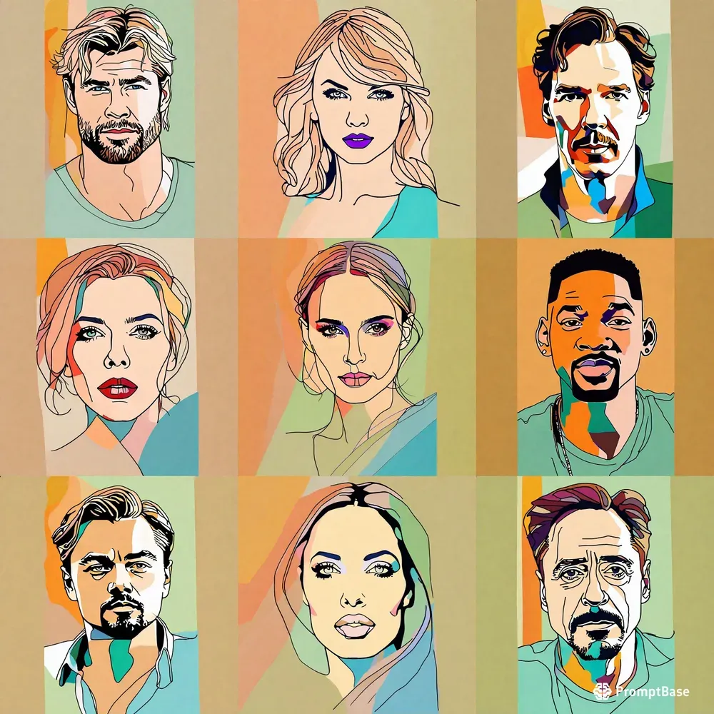 One Line Celebrity Drawings