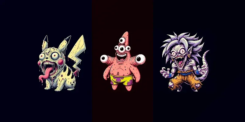 Iconic Characters Creepy Cartoons generated by undefined