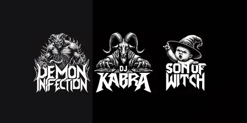 White And Black Hard Music Logos generated by dalle