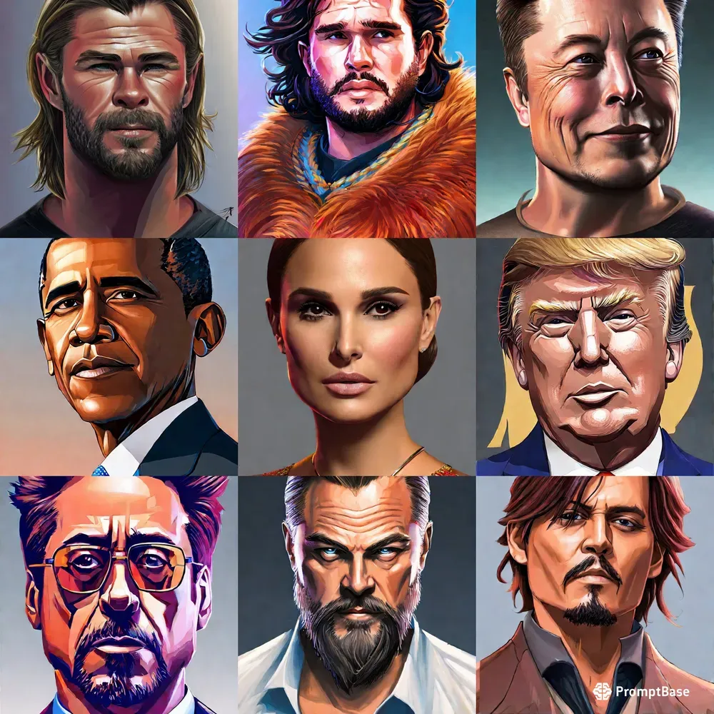 Cel Shaded Celebrity Portraits