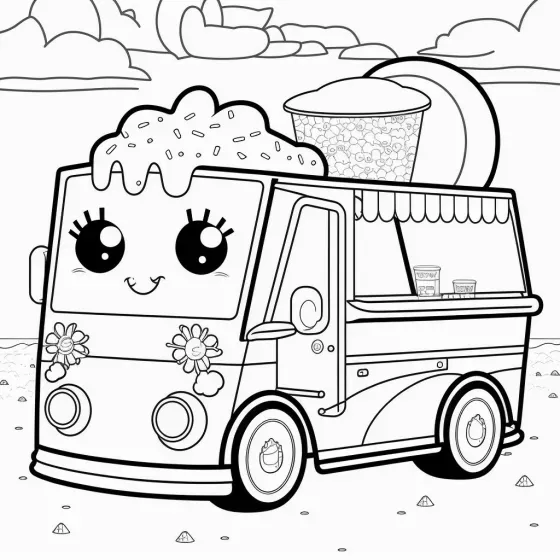 Cute Vehicle Coloring Pages For Kids