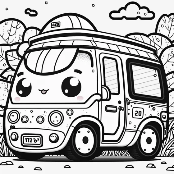Cute Vehicle Coloring Pages For Kids