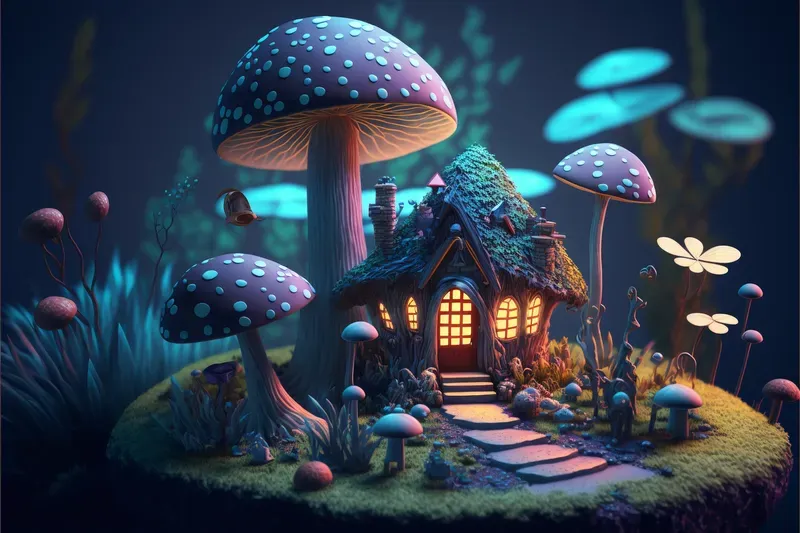 Tiny Mushroom Houses