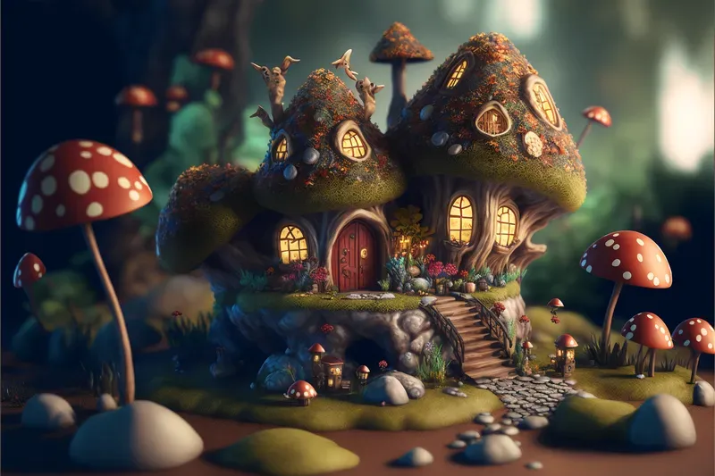 Tiny Mushroom Houses
