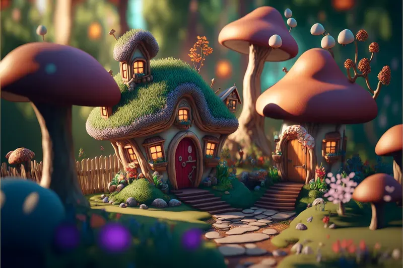 Tiny Mushroom Houses