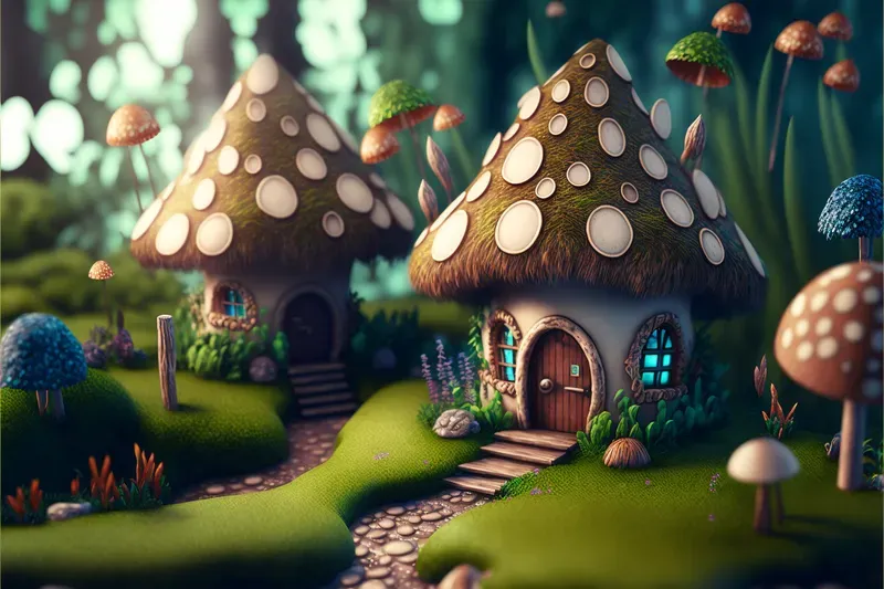 Tiny Mushroom Houses