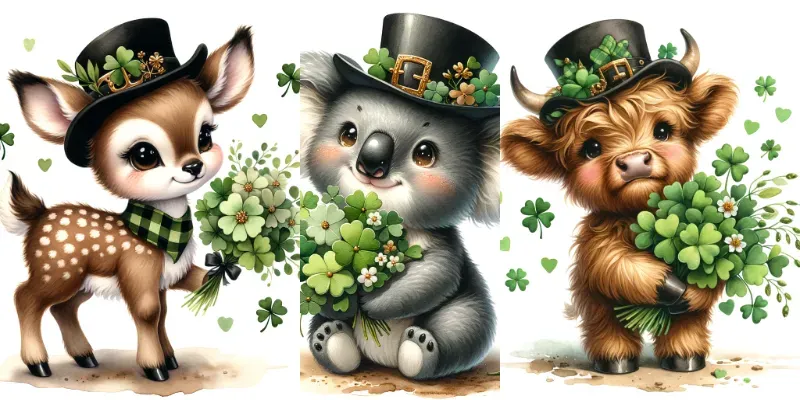 Watercolor St Patricks Day Animals generated by undefined