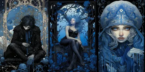 Sad Tarot Card Designs generated by midjourney