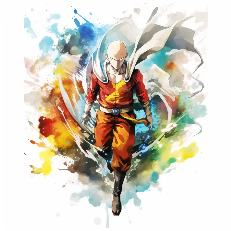 Anime Characters Watercolor Illustration
