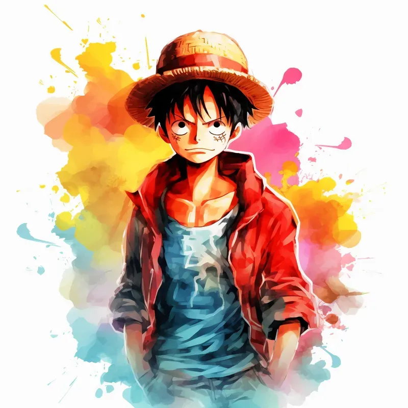 Anime Characters Watercolor Illustration