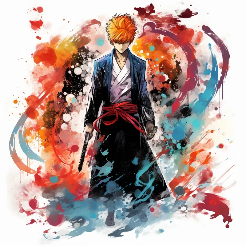 Anime Characters Watercolor Illustration
