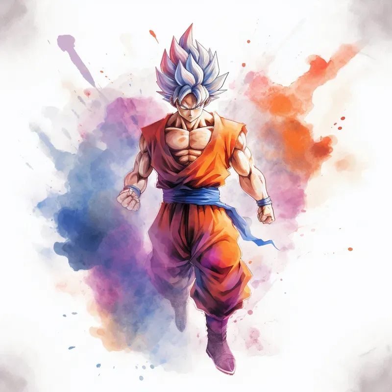 Anime Characters Watercolor Illustration