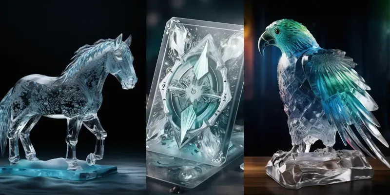 Transparent Ice Sculptures generated by undefined