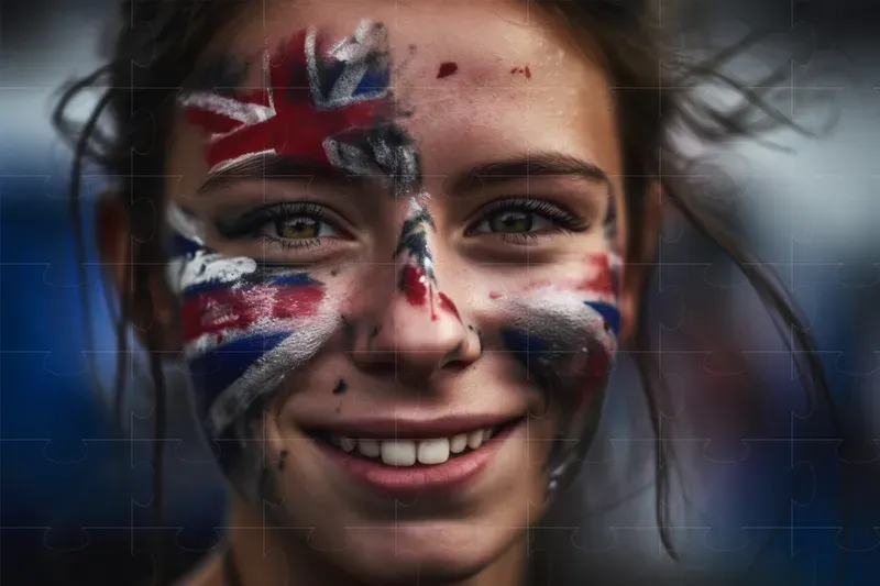 Closeup Portraits With Flag Face Paint