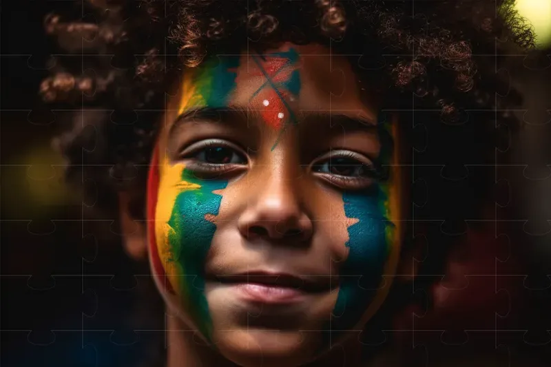 Closeup Portraits With Flag Face Paint