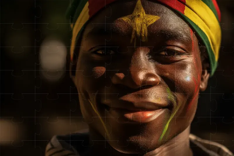 Closeup Portraits With Flag Face Paint