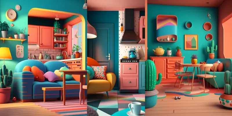 3D Cozy Room Illustrations generated by undefined