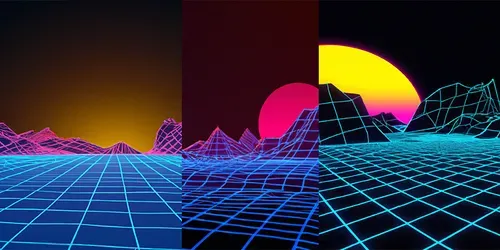80s Styled Landscape generated by dalle